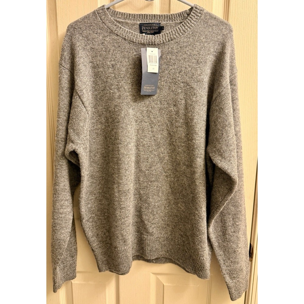 Pendleton Sweater Pullover Washable Wool Crewneck Men's Large Gray NWT